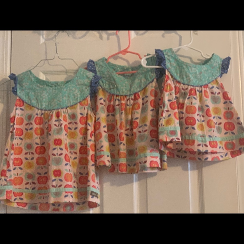 Matilda Jane Sister set, Apple tops, first day of school sizes 2,4,& 8